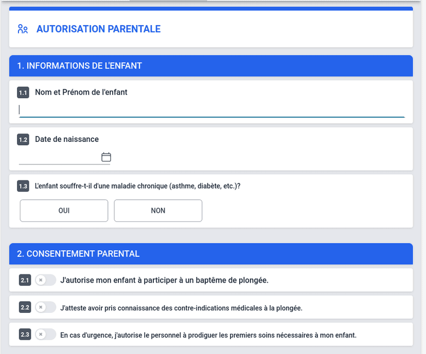 Autorisation parentale