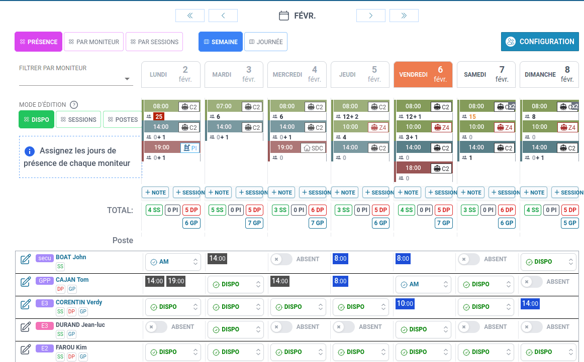 Gestion des moniteurs