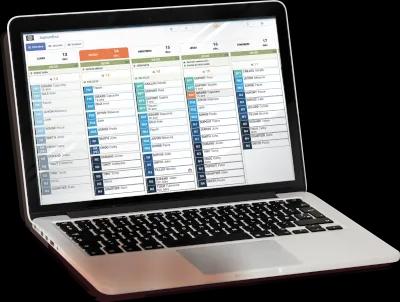 Ordinateur portable avec la page de planning de Mabadive
